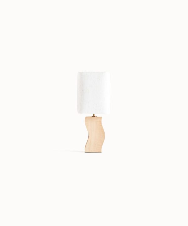 Curved Wood Table Lamp