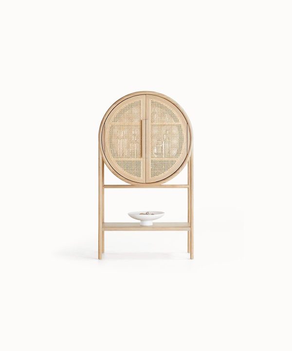 West Natural Cane Bar Cabinet